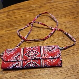 Vera Bradley Frankly Scarlett Tri Fold Crossbody 9x4